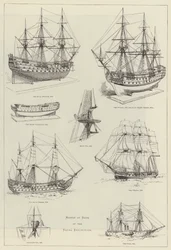 Modellen van schepen op de marine tentoonstelling